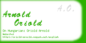 arnold oriold business card